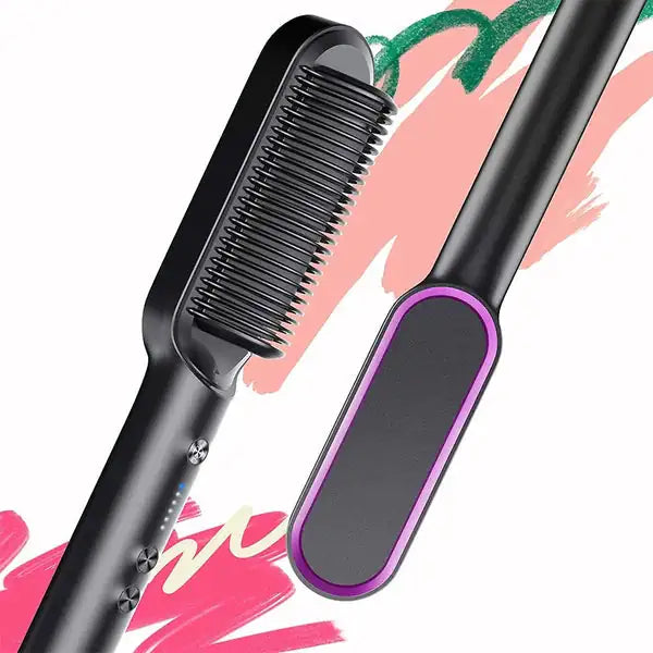 Haar Stijltang Elektrische Kam - Negatieve Ionen, Anti-Frizz, Hittebescherming, Compact en Draagbaar