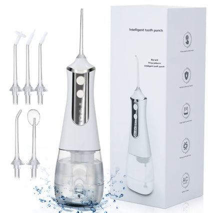 Draagbare Waterflosser voor Grondige Mondhygiëne | Oplaadbare Waterflosser met 5 opzetstukken